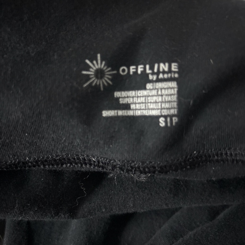 Aerie Black Foldover Waist Leggings